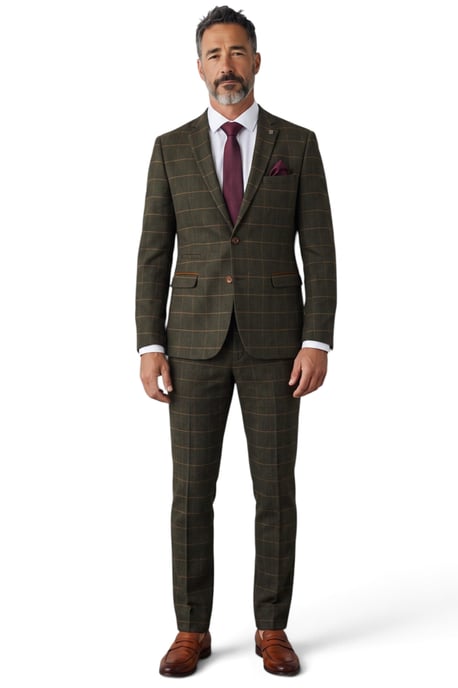 Grüner Tweed-Blazer für Herren mit Fischgrätmuster und Karomuster - Harris - Image 2