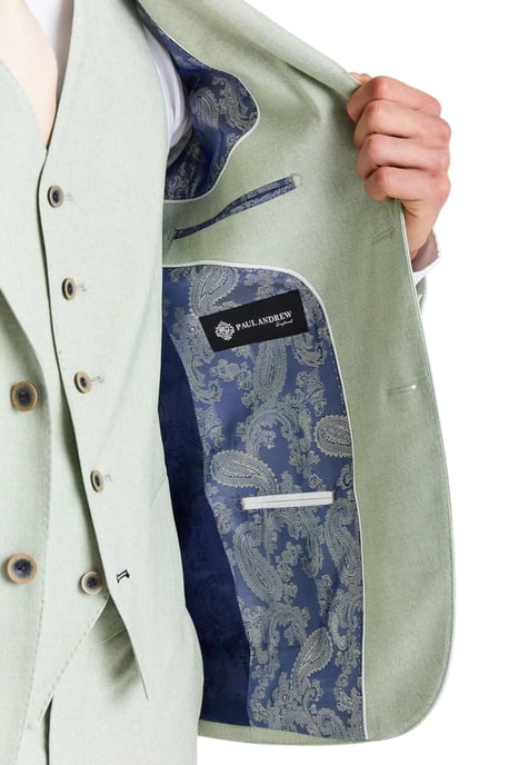Herren-Blazer in Salbeigrün, tailliert, formell - Belmount - Image 5