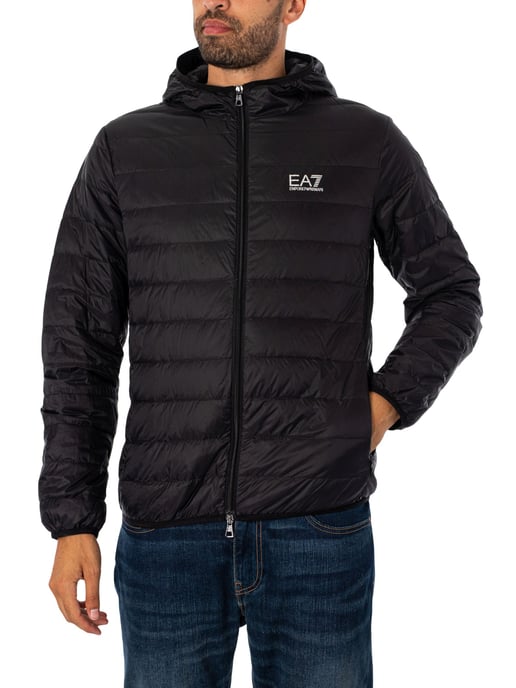 EA7 Gewebte Daunenjacke, Schwarz - Image 1