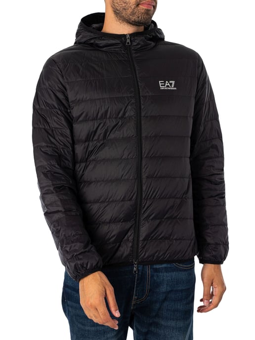 EA7 Gewebte Daunenjacke, Schwarz - Image 2