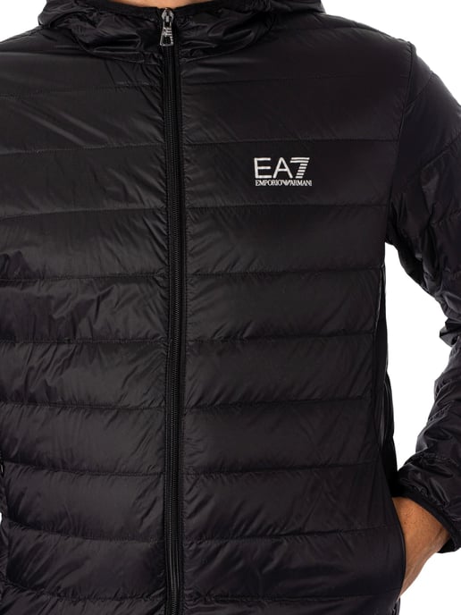 EA7 Gewebte Daunenjacke, Schwarz - Image 4