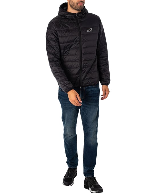 EA7 Gewebte Daunenjacke, Schwarz - Image 5