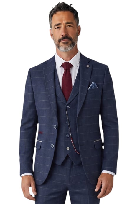 Marineblauer Tweed-Anzug für Herren, 3-teilig, Wollmischung - TP-32 - Image 2