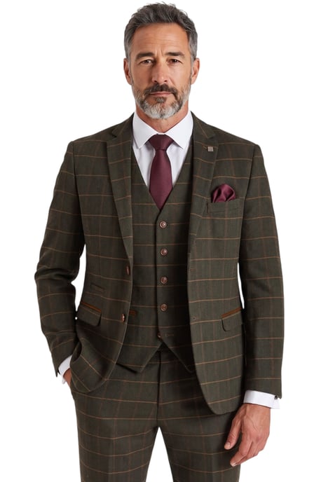 Grüner 3-teiliger Herrenanzug aus Wollmischung und Tweed - Harris - Image 2