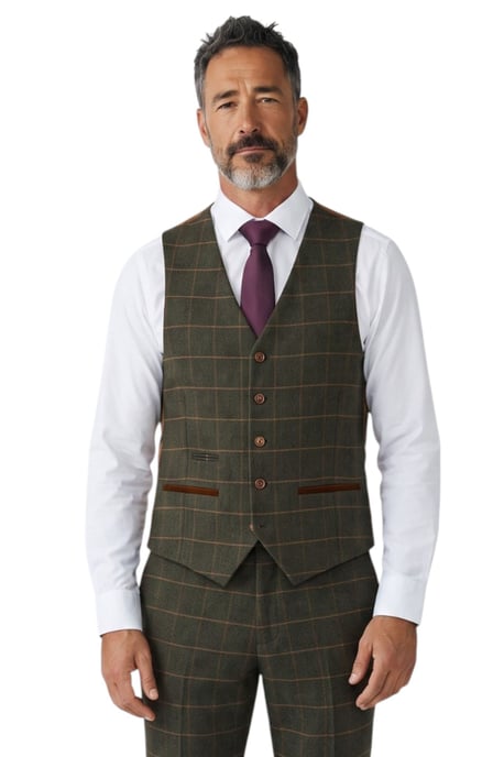 Grüner 3-teiliger Herrenanzug aus Wollmischung und Tweed - Harris - Image 4