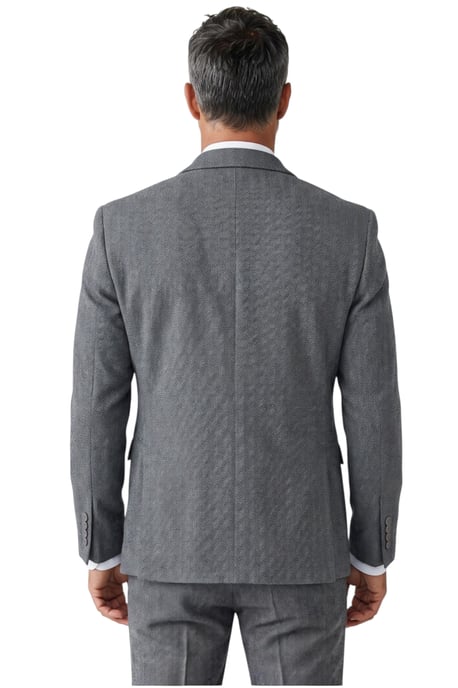 Grauer 3-teiliger Tweed-Anzug im Fischgrätmuster für Herren - IM4 - Image 6