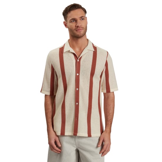 Ted Baker Niks Stripe Häkel-oversize-hemd In Taupe - Image 4