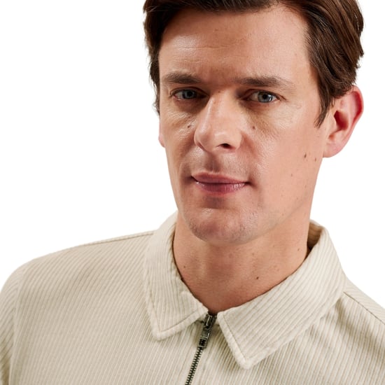 Ted Baker Elgrave Regular Strukturiertes Halbzip Beige Polohemd - Image 4