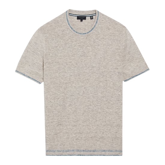 Ted Baker Eriks Regular Textured Front Natural T-shirt - Image 1