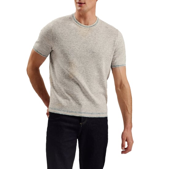 Ted Baker Eriks Regular Textured Front Natural T-shirt - Image 4