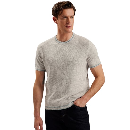 Ted Baker Eriks Regular Textured Front Natural T-shirt - Image 5