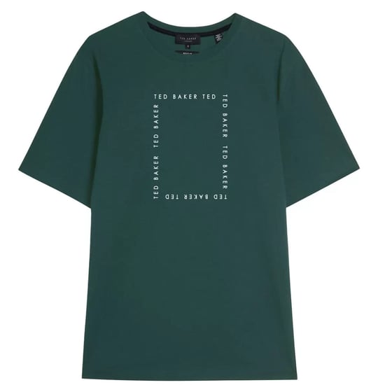 Ted Baker Fyn Box Print Dunkelgrünes T-shirt - Image 1