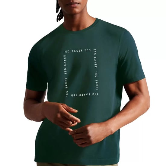 Ted Baker Fyn Box Print Dunkelgrünes T-shirt - Image 2