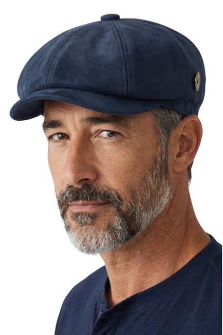 Klassischer Gatsby-Baker-Boy-Hut für Herren aus marineblauem Wildleder im Vintage-Stil mit 8 Panels - MHT-1 - Image 1