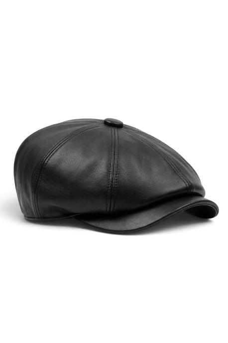 Schwarzer Herren-Bäckerhut im Vintage-Stil aus Kunstleder, 8-teilig, Gatsby-Stil - MHT-1 - Image 3