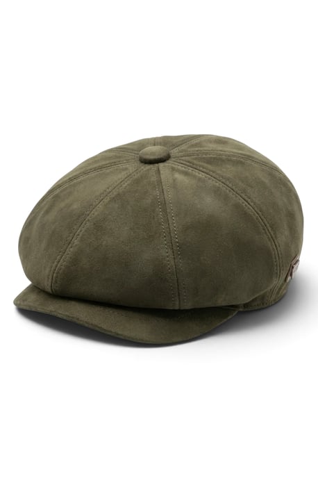 Klassischer Gatsby-Baker-Boy-Hut für Herren aus olivgrünem Wildleder im Vintage-Stil mit 8 Panels - MHT-1 - Image 2