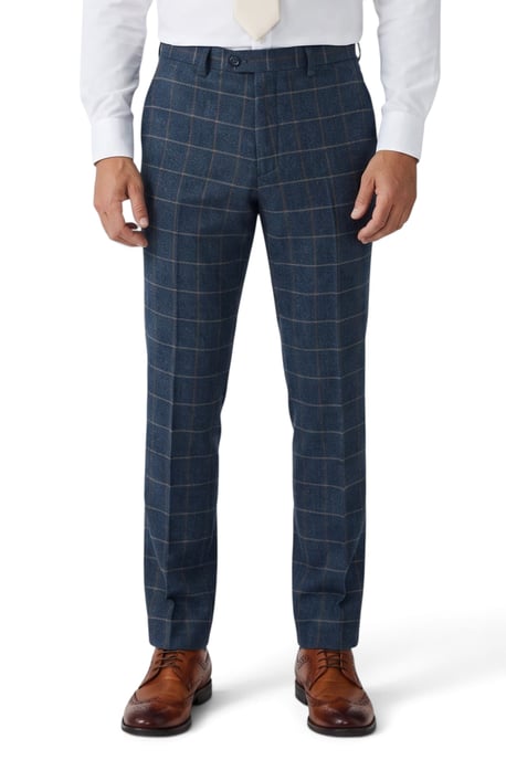 Herren-Tweedhose in Marineblau mit Fischgrätmuster - Harris - Image 1
