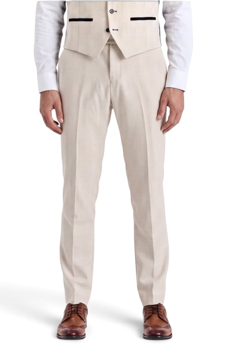 Herren-Anzughose in Creme mit Karomuster, formelle Hose - Regent - Image 1