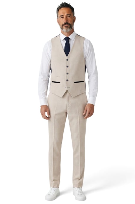 Herren-Anzughose in Creme mit Karomuster, formelle Hose - Regent - Image 5