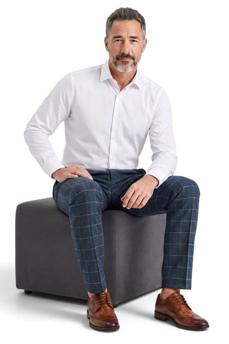Herren-Tweedhose in Marineblau mit Fischgrätmuster - Harris - Image 5
