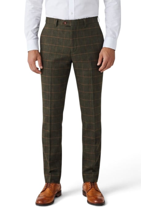 Grüne Tweedhose für Herren mit Fischgrätmuster - Harris - Image 1