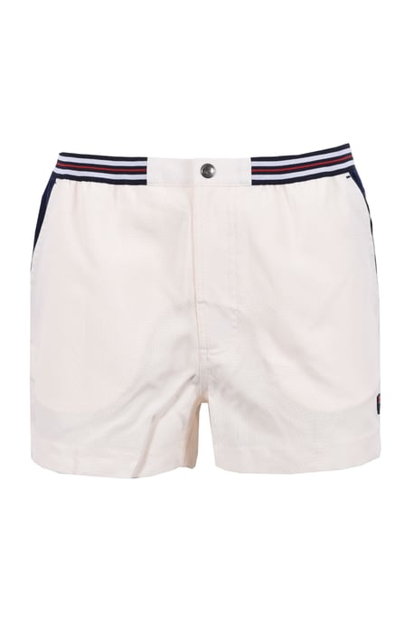 FILA HIGHTIDE 4 TERRY POCKET STRIPE SHORTS GARDENIA/FILA NAVY - Image 1