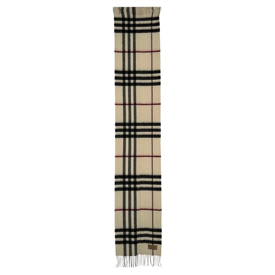 Burberry Schal mit Fransen und riesigem Karomuster aus cremefarbenem Kaschmir - Image 1