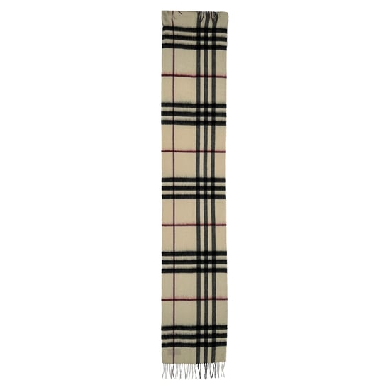 Burberry Schal mit Fransen und riesigem Karomuster aus cremefarbenem Kaschmir - Image 2