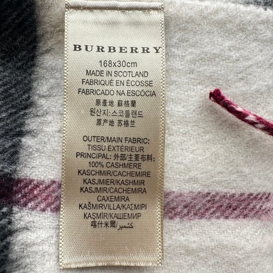 Burberry Schal mit Fransen und riesigem Karomuster aus cremefarbenem Kaschmir - Image 3