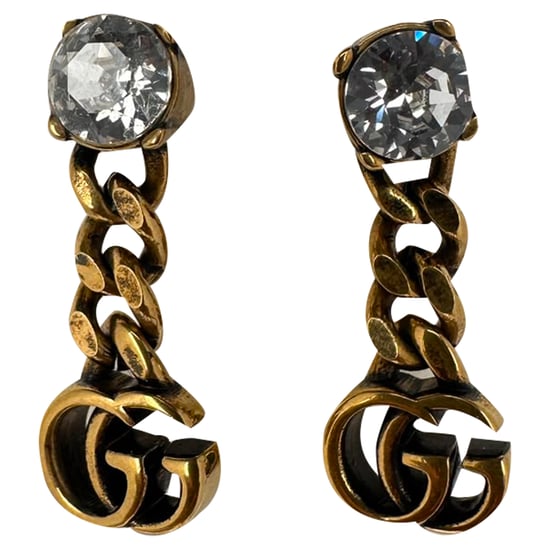 Gucci GG Kristall-Ohrhänger aus Goldmessing - Image 1