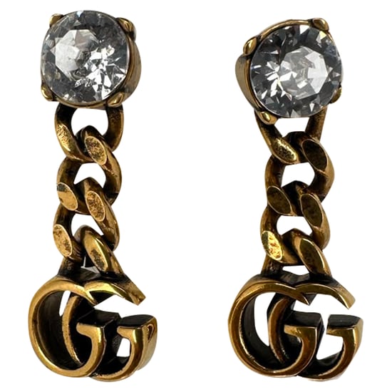 Gucci GG Kristall-Ohrhänger aus Goldmessing - Image 2