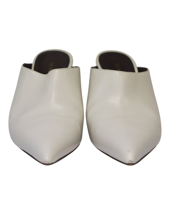 The Row Bourgeoise Point-Toe Mules aus weißem Leder - Image 2