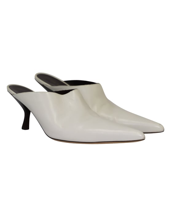 The Row Bourgeoise Point-Toe Mules aus weißem Leder - Image 5
