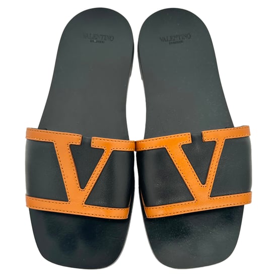 Valentino Garavani Viva Superstar Slide Sandalen aus schwarzem Leder - Image 5