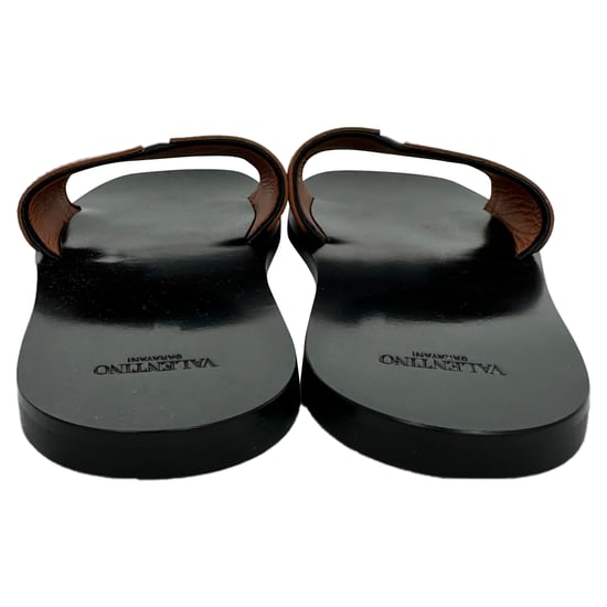 Valentino Garavani Viva Superstar Slide Sandalen aus schwarzem Leder - Image 6