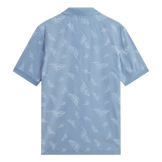 Ted Baker Neyack Feather Jacquard Zip Blaues Polohemd - Image 2