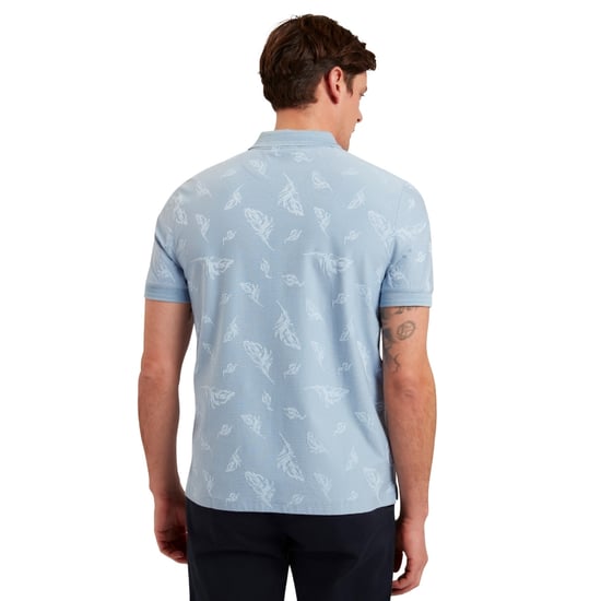 Ted Baker Neyack Feather Jacquard Zip Blaues Polohemd - Image 4