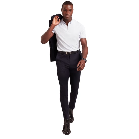 Ted Baker Daldin Rayon Zip Hellblaues Polohemd - Image 4