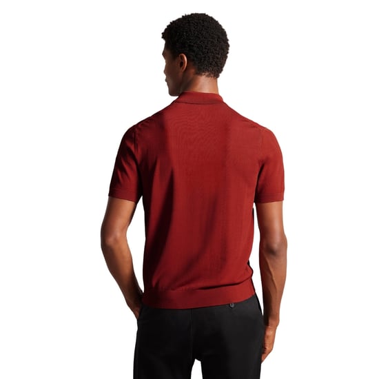 Ted Baker Daldin Rayon Zip Polohemd, Dunkelbraun - Image 5