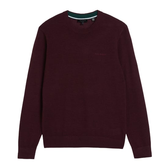 Ted Baker Liblo Merino Branded Rundhalspullover In Kastanienbraun - Image 1