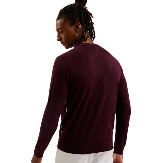 Ted Baker Liblo Merino Branded Rundhalspullover In Kastanienbraun - Image 2