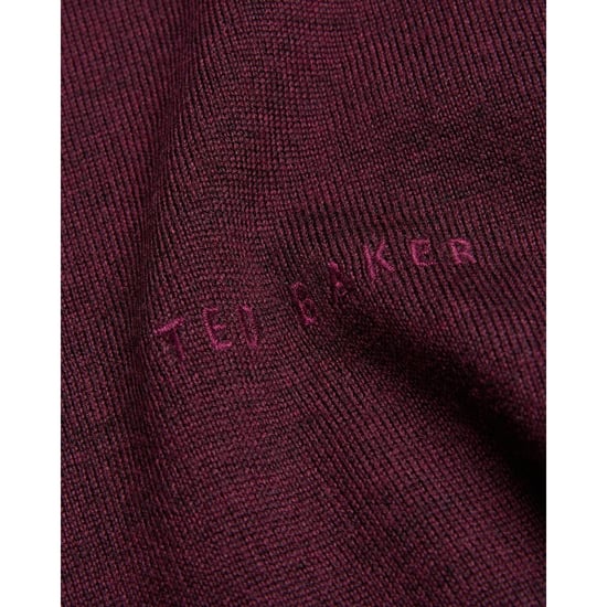 Ted Baker Liblo Merino Branded Rundhalspullover In Kastanienbraun - Image 6