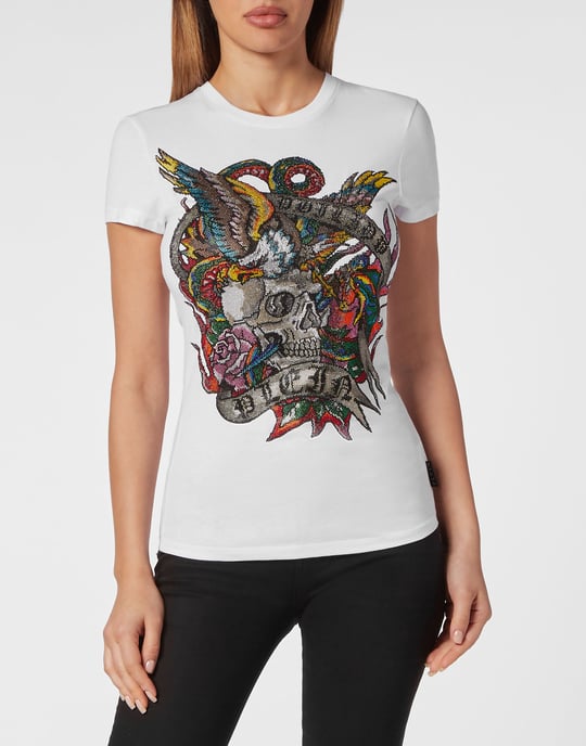 Philipp Plein T-Shirt mit rundem Ausschnitt und Tattoo-Print - Mehrfarbig - Image 2