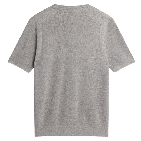 Ted Baker Voisin Mix geripptes T-Shirt - Grau - Image 2