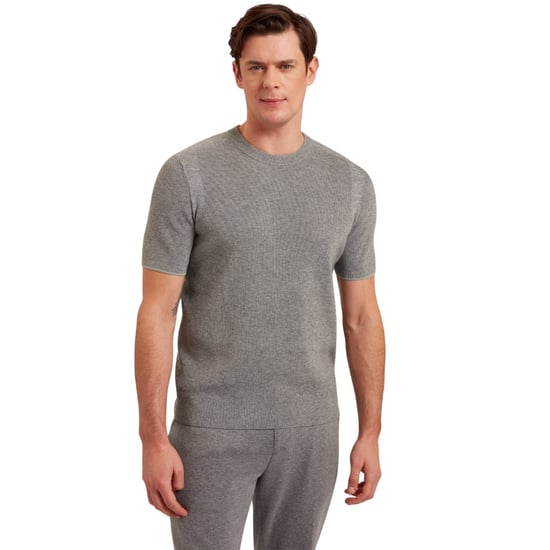 Ted Baker Voisin Mix geripptes T-Shirt - Grau - Image 3