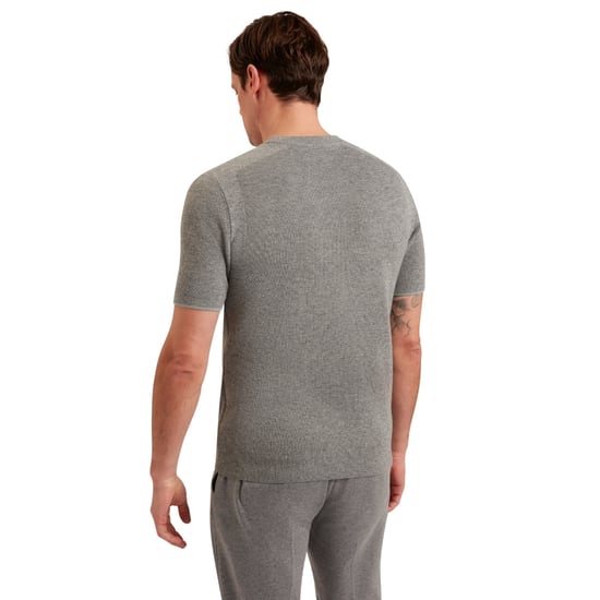 Ted Baker Voisin Mix geripptes T-Shirt - Grau - Image 5
