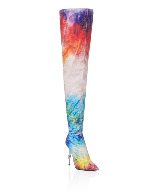 Overknee-Stiefel Mit Hohem Absatz Tie Dye - Image 1