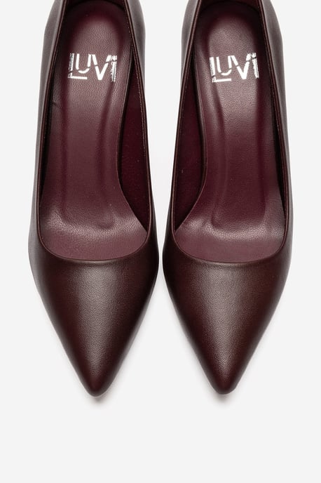 Clyde Leder Stiletto Spitzer Zehn Pumps - Image 5