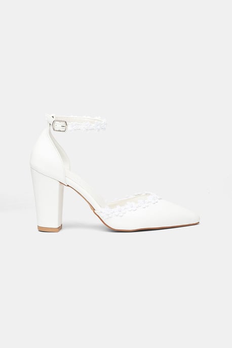 Alisa Blockabsatz Braut Spitzer Zehenbereich Pumps - Image 2