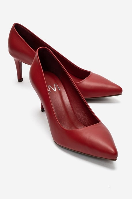 Clyde Leder Stiletto Spitzer Zehn Pumps - Image 1